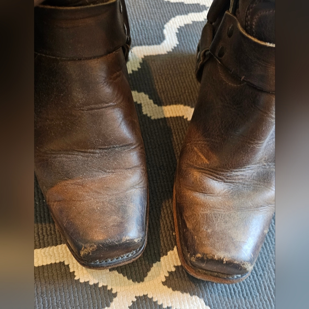 Frye Harness Dark Brown Leather Boots - Picture 5 of 8